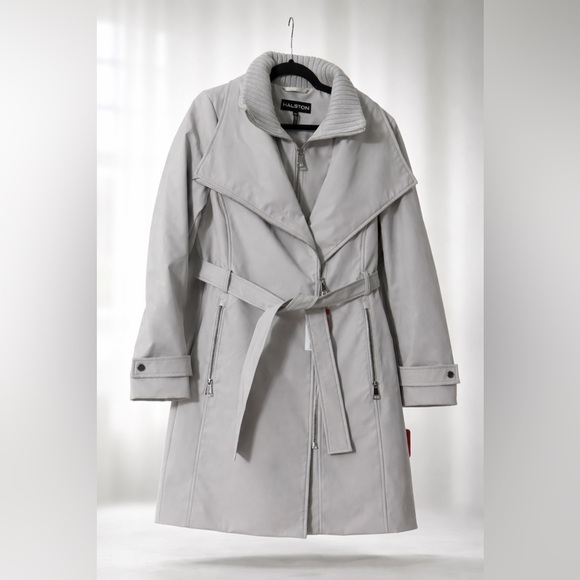 Halston Heritage Jackets & Blazers - NEW Halston Women’s Water-Resistant Gray Belted Trench Coat – Sizes M & L